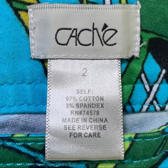 Cache Tropical Print Women Shorts - Blue and Green - Picture 4 of 9